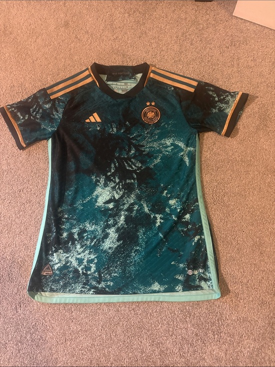 adidas Tops - Adidas Women’s S Teal, Green and Black Germany Football Jersey with Gold Accents